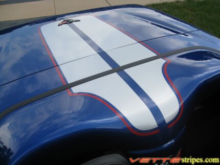 Electron blue C5 Corvette with silver and red CE commemorative stripes