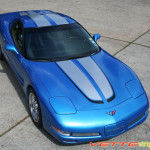 C5 Corvette nassau blue with silver and black CE commemorative stripe