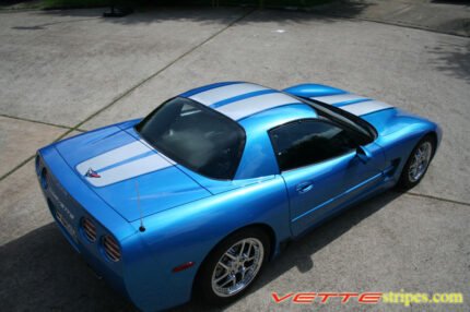 C5 Corvette nassau blue with silver and black CE commemorative stripe