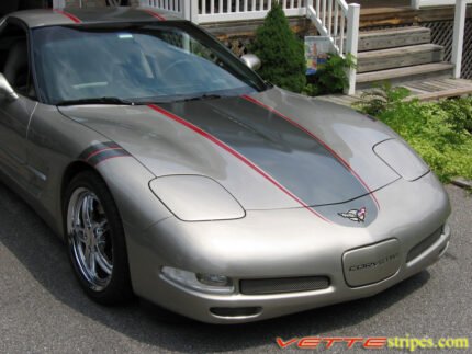 Pewter C5 Corvette with medium charcoal and red ME stripe