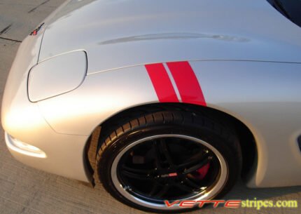 C5 Corvette red fender hash mark stripe