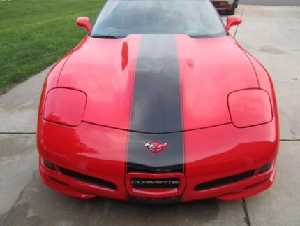 Torch red C5 Corvette with black Grand Sport stripe