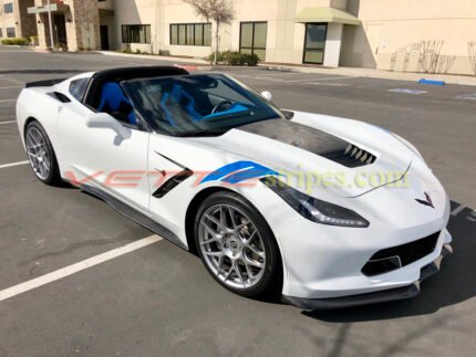 C7 Stingray with tension blue grand sport OEM fender hash marks stripes