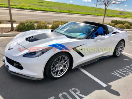 C7 Stingray with tension blue grand sport OEM fender hash marks stripes