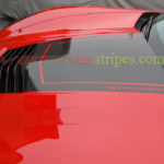 Torch red C7 Corvette Stingray with 3M 1080 carbon flash Stinger 2 stripe with Stingray cutout