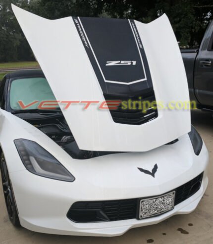 White C7 Corvette Stingray Z51 with stinger 2 stripe