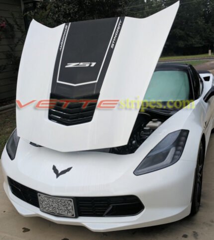 White C7 Corvette Stingray Z51 with stinger 2 stripe