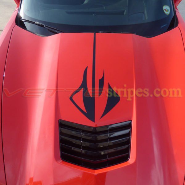 C7 Corvette Stingray logo hood graphic decals - VetteStripes.com