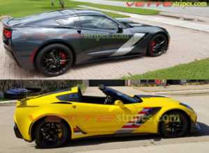 C7 Corvette Stingray C7R side stripes with flag option