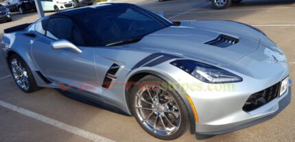 2017 C7 Corvette Grand Sport with metallic dark charcoal grand sport hash marks