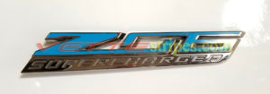 C7 Z06 fender emblem tension blue overlay both Z and 06 thinner version