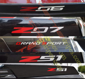 C7 Corvette rear letter Z06 Z07 Z51 Grand Sport