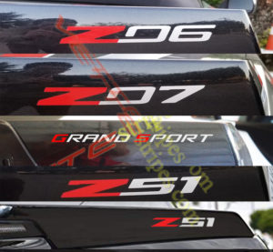 C7 Corvette rear letter Z06 Z07 Z51 Grand Sport