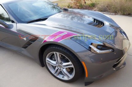 Shark gray C7 Stingray with grand sport fender hash marks 2 color