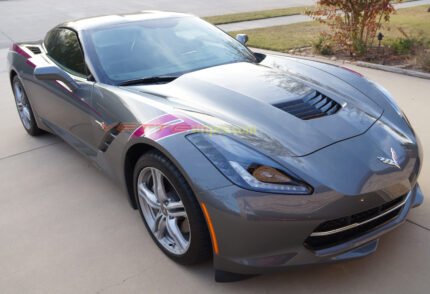 Shark gray C7 Stingray with grand sport fender hash marks 2 color