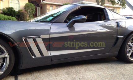 C6 Corvette grand sport with metallic silver fins