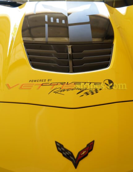 C7 Corvette hood powered by corvette racing decal