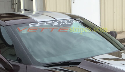 Oracal White Vinyl Windshield Decal Sticker For Chevy Corvette - 3" X 40", Glossy, Made In USA