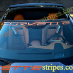 C7 Corvette windshield letter decal perfectly curved with the windshield in Gloss Kalahari