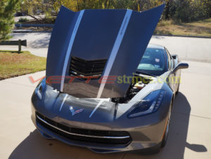 Shark gray C7 stingray will blade silver hood stripe 2 and optional Stingray cutout