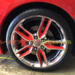 C7 Corvette Z51 wheel with red wheel graphic decals