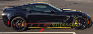 Black C7 Z06 with yellow pinstripes