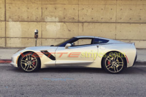 C7 Corvette Stingray Side vent spear stripe extension