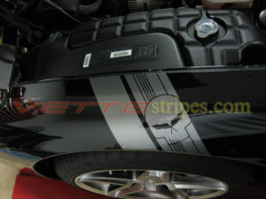 C5 fender hash marks with jake skull in metallic gunmetal