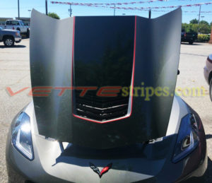 Shark gray C7 Corvette Stingray with red GT2 stinger pinstripe (1)