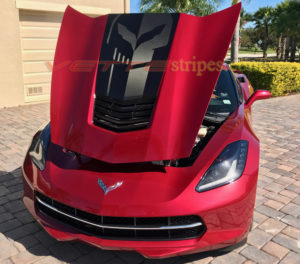Crystal red C7 Corvette stingray wil carbon fiber C7R jake stinger stripe