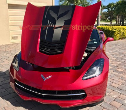 Crystal red C7 Corvette stingray wil carbon fiber C7R jake stinger stripe