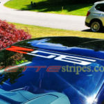 C7 Corvette Z06 windshield letter decal in red and silver