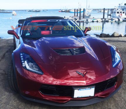 C7 Corvette Z06 windshield letter decal in red and silver