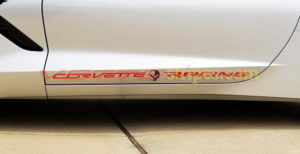 C7 Corvette lower door panel Corvette Racing letter decal