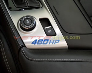 C7 Corvette center console 460 HP in Laguna blue