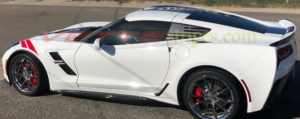 C7 Corvette rear quarter window American Flag in matte clear