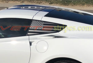 C7 Corvette rear quarter window American Flag in matte clear