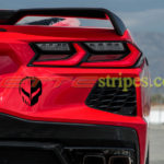 C8 Corvette Stingray rear small jake skull in 3M 1080 carbon flash
