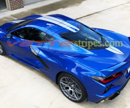 Elkhart lake C8 Corvette Stingray with 3M 1080 blade silver carbon flash C8R dual racing stripes