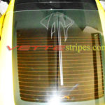 C7 Corvette Stingray rear glass window Stingray logo graphic in matte clear