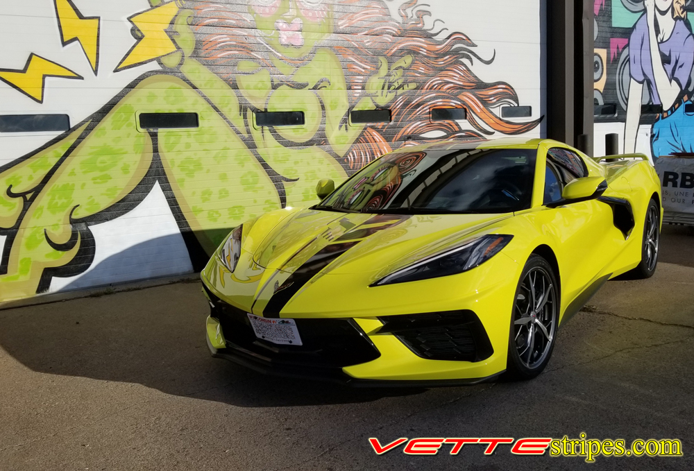 GM OEM Hood Graphic For 2023-2025 Corvette C8 Z06 & E-Ray - Jake Logo Carbon Flash