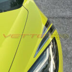 Accelerate yellow C8 Corvette with OEM alike front fender hash marks