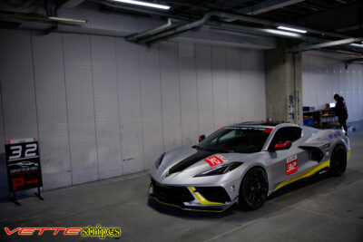 Blade Silver C8 Corvette with strike yellow C8R side stripes