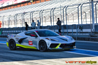 Blade Silver C8 Corvette with strike yellow C8R side stripes