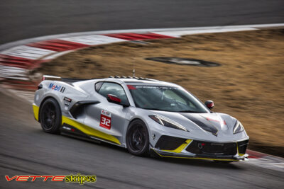 Blade Silver C8 Corvette with strike yellow C8R side stripes