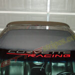 Corvette Racing Windshield script in pewter and red
