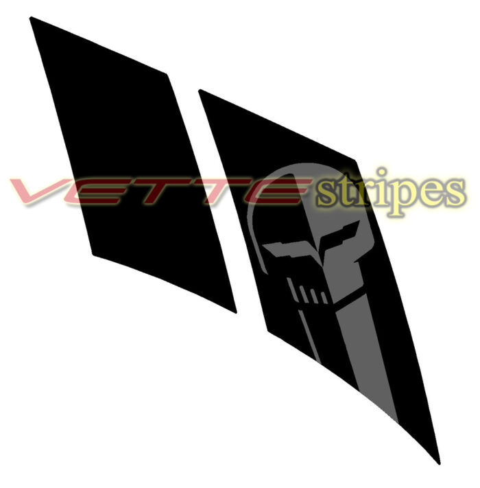 C6 Corvette grand sport fender hash marks stripes with jake skull