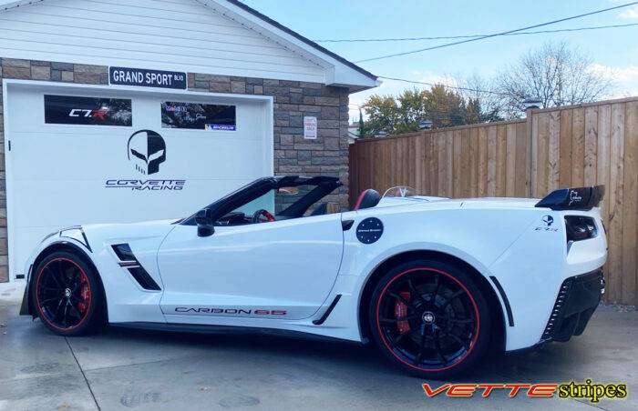 C7 Corvette Grand Sport with custom door letters scripts decals