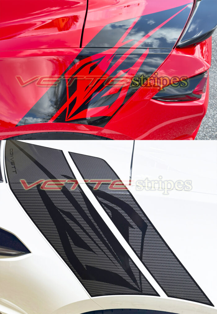 C8 Corvette Eray with Eray rear fender hash stripes