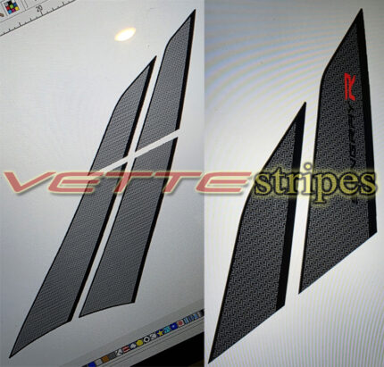 C8 Corvette Grand Sport Rear Heritage Hash Marks for OEM jake hood stripes